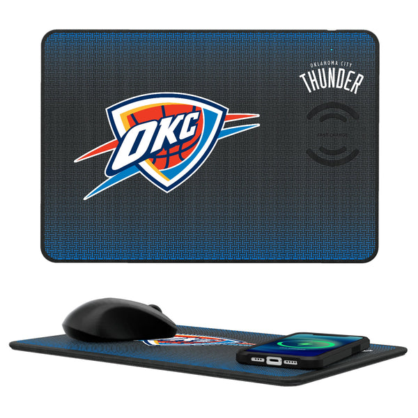 Oklahoma City Thunder Linen 15-Watt Wireless Charger and Mouse Pad