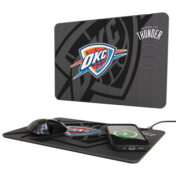 Oklahoma City Thunder Monocolor Tilt 15-Watt Wireless Charger and Mouse Pad