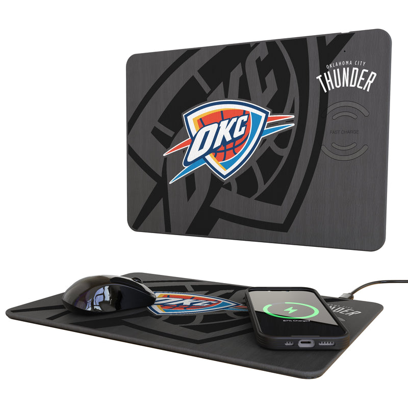 Oklahoma City Thunder Monocolor Tilt 15-Watt Wireless Charger and Mouse Pad