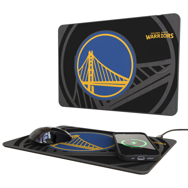 Golden State Warriors Monocolor Tilt 15-Watt Wireless Charger and Mouse Pad