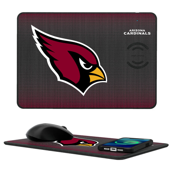 Arizona Cardinals Linen 15-Watt Wireless Charger and Mouse Pad