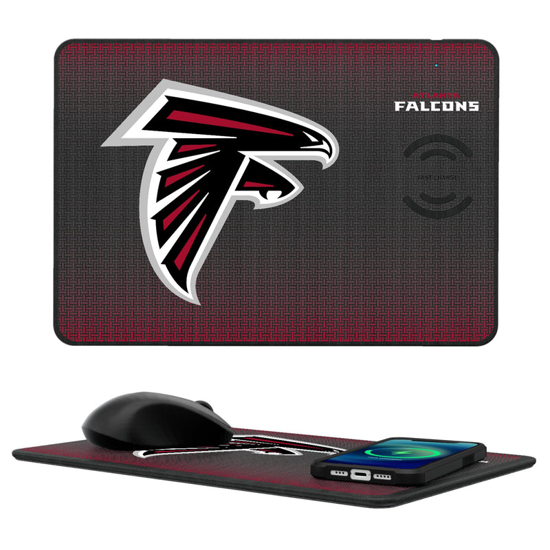 Atlanta Falcons Linen 15-Watt Wireless Charger and Mouse Pad