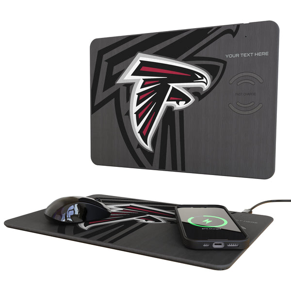 Atlanta Falcons Personalized Tilt 15-Watt Wireless Charger and Mouse Pad