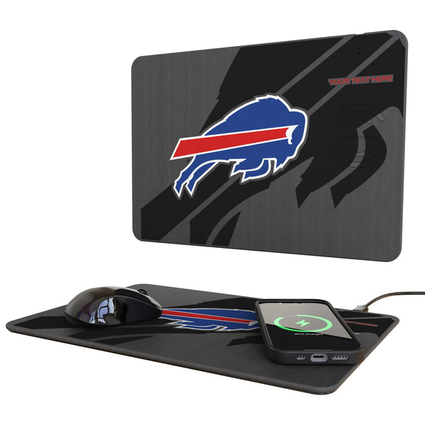 Buffalo Bills Personalized Tilt 15-Watt Wireless Charger and Mouse Pad