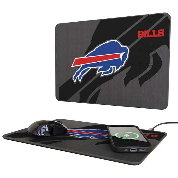 Buffalo Bills Monocolor Tilt 15-Watt Wireless Charger and Mouse Pad