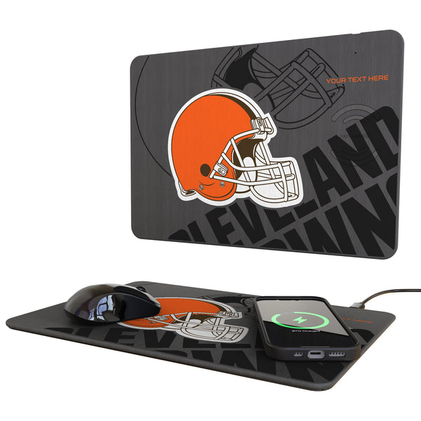 Cleveland Browns Personalized Tilt 15-Watt Wireless Charger and Mouse Pad