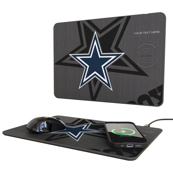 Dallas Cowboys Personalized Tilt 15-Watt Wireless Charger and Mouse Pad