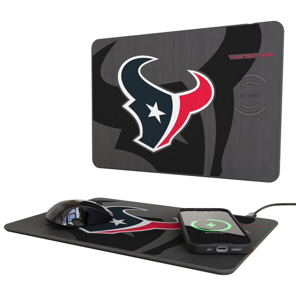 Houston Texans Personalized Tilt 15-Watt Wireless Charger and Mouse Pad