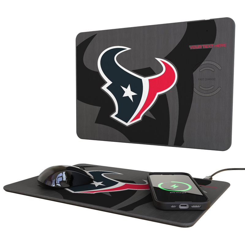 Houston Texans Personalized Tilt 15-Watt Wireless Charger and Mouse Pad