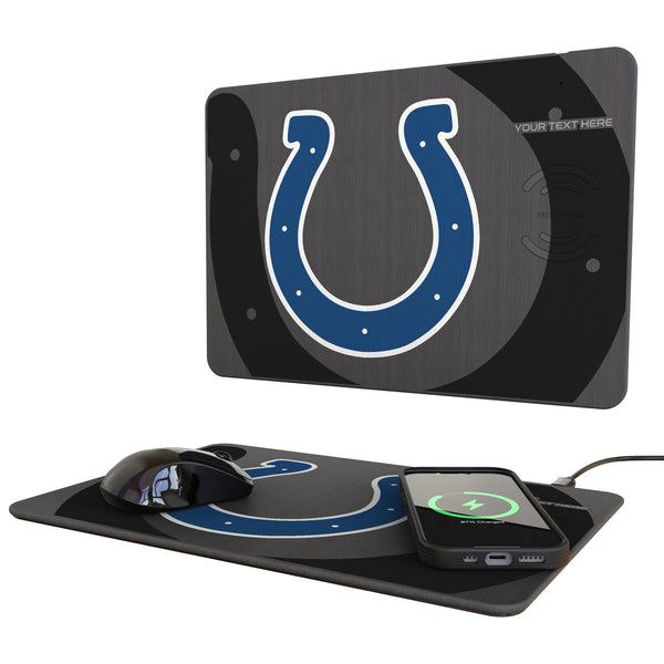 Indianapolis Colts Personalized Tilt 15-Watt Wireless Charger and Mouse Pad