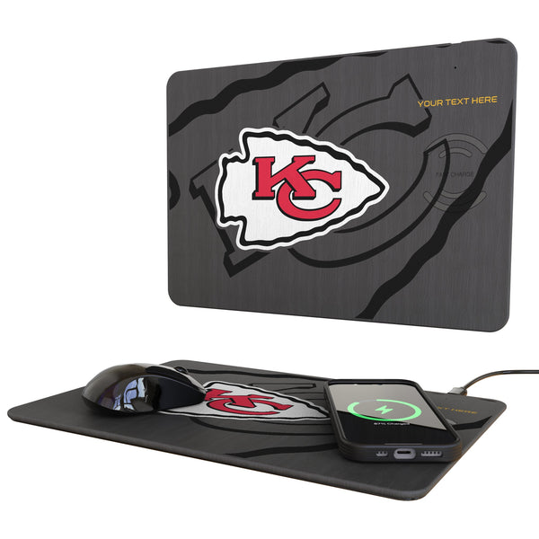 Kansas City Chiefs Personalized Tilt 15-Watt Wireless Charger and Mouse Pad
