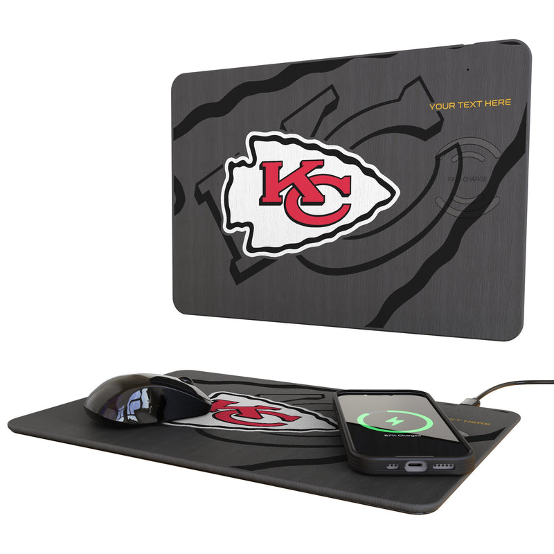 Kansas City Chiefs Personalized Tilt 15-Watt Wireless Charger and Mouse Pad
