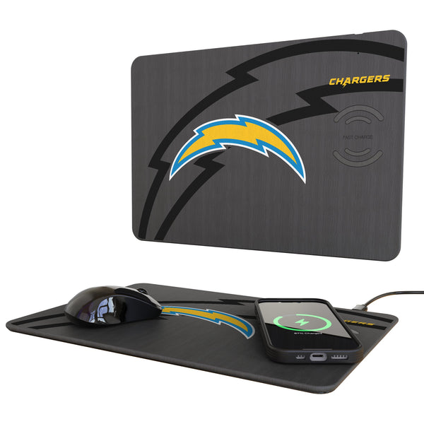 Los Angeles Chargers Monocolor Tilt 15-Watt Wireless Charger and Mouse Pad
