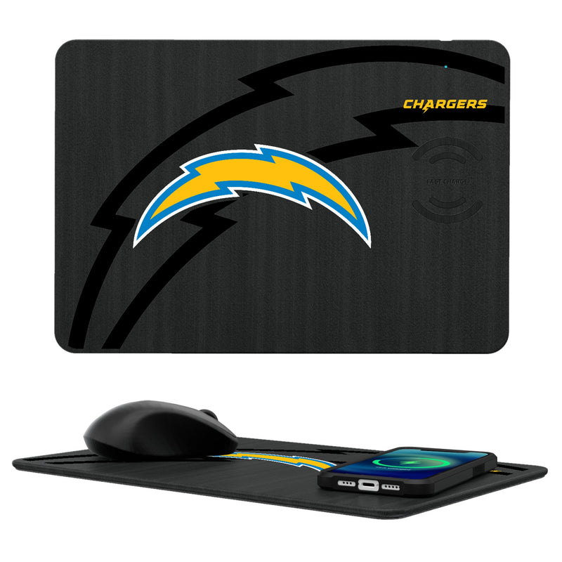 Los Angeles Chargers Monocolor Tilt 15-Watt Wireless Charger and Mouse Pad