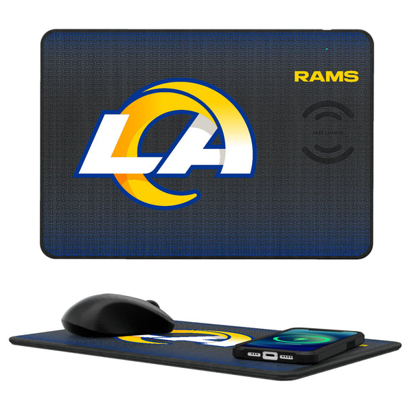 Los Angeles Rams Linen 15-Watt Wireless Charger and Mouse Pad