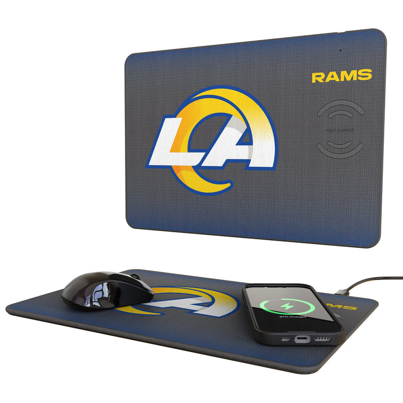 Los Angeles Rams Linen 15-Watt Wireless Charger and Mouse Pad