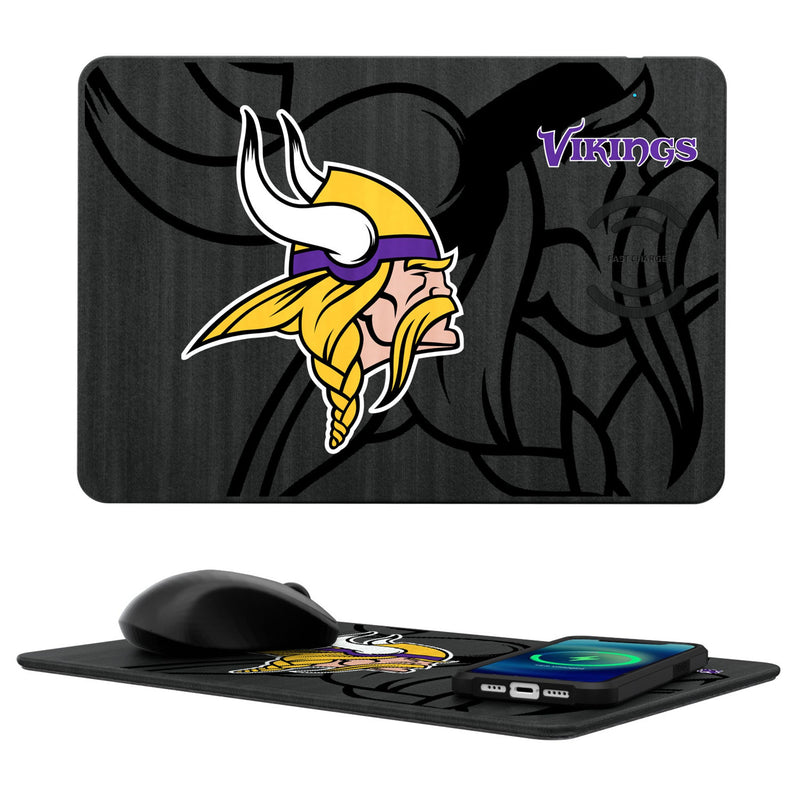 Minnesota Vikings Monocolor Tilt 15-Watt Wireless Charger and Mouse Pad