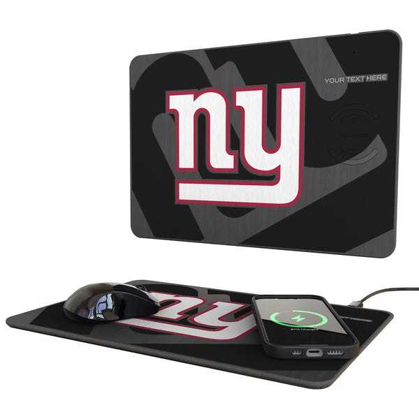 New York Giants Personalized Tilt 15-Watt Wireless Charger and Mouse Pad