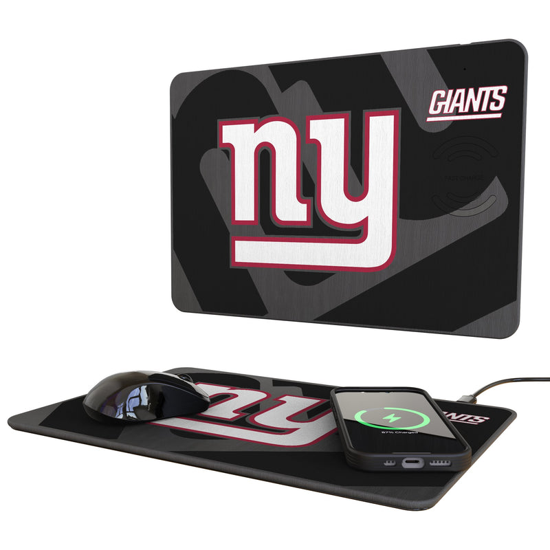 New York Giants Monocolor Tilt 15-Watt Wireless Charger and Mouse Pad