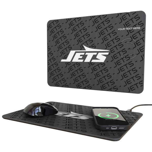 New York Jets Personalized Tilt 15-Watt Wireless Charger and Mouse Pad