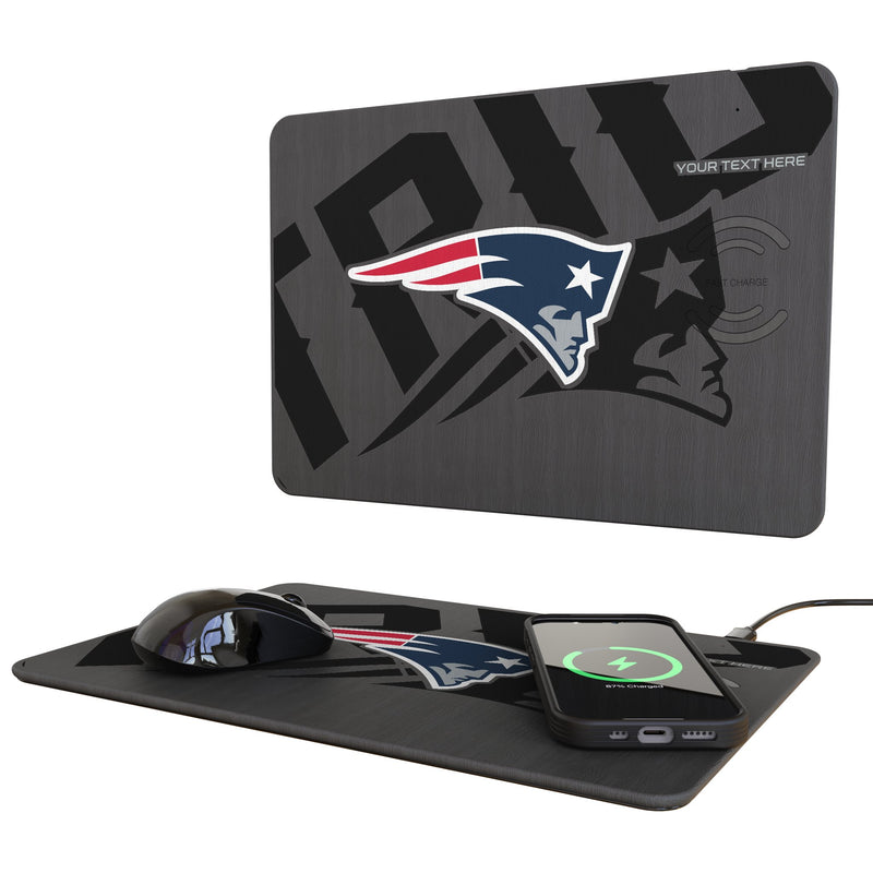 New England Patriots Personalized Tilt 15-Watt Wireless Charger and Mouse Pad