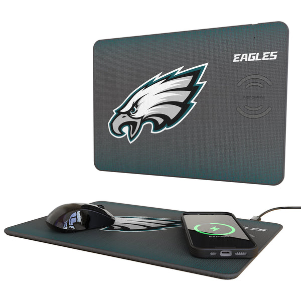 Philadelphia Eagles Linen 15-Watt Wireless Charger and Mouse Pad