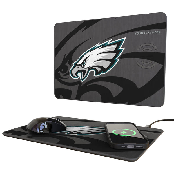 Philadelphia Eagles Personalized Tilt 15-Watt Wireless Charger and Mouse Pad