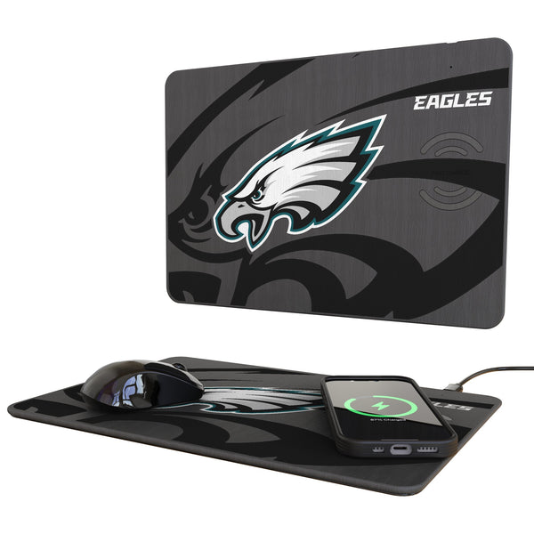 Philadelphia Eagles Monocolor Tilt 15-Watt Wireless Charger and Mouse Pad