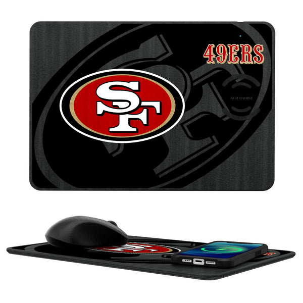 San Francisco 49ers Monocolor Tilt 15-Watt Wireless Charger and Mouse Pad