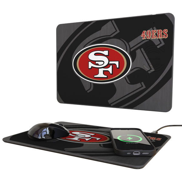 San Francisco 49ers Monocolor Tilt 15-Watt Wireless Charger and Mouse Pad