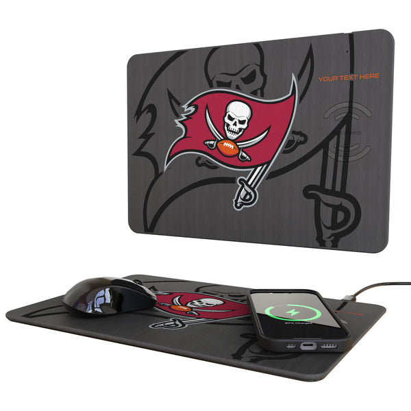 Tampa Bay Buccaneers Personalized Tilt 15-Watt Wireless Charger and Mouse Pad