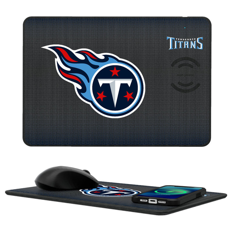 Tennessee Titans Linen 15-Watt Wireless Charger and Mouse Pad