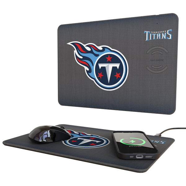 Tennessee Titans Linen 15-Watt Wireless Charger and Mouse Pad