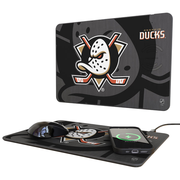 Anaheim Ducks Monocolor Tilt 15-Watt Wireless Charger and Mouse Pad