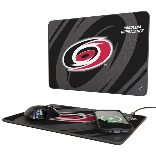 Carolina Hurricanes Monocolor Tilt 15-Watt Wireless Charger and Mouse Pad