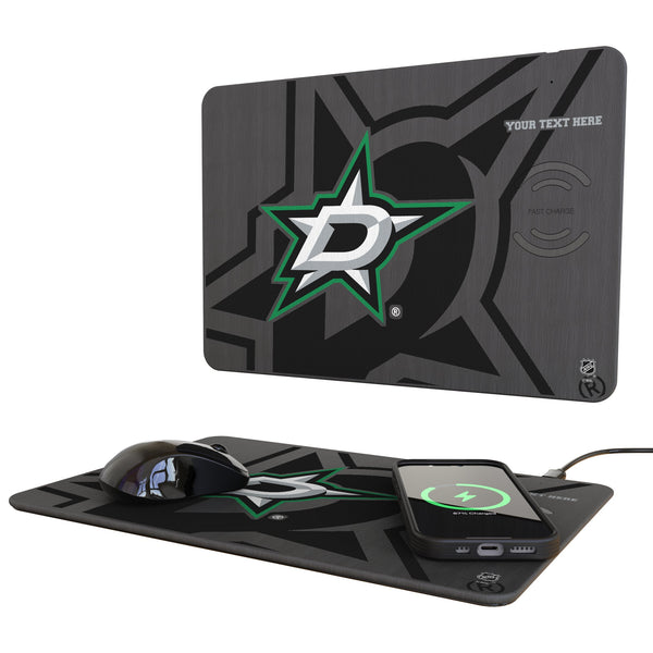 Dallas Stars Personalized Tilt 15-Watt Wireless Charger and Mouse Pad