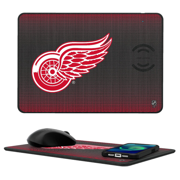 Detroit Red Wings Linen 15-Watt Wireless Charger and Mouse Pad