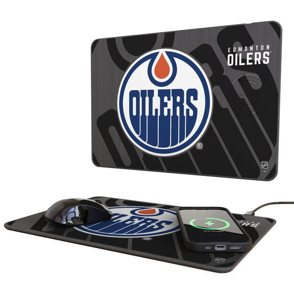 Edmonton Oilers Monocolor Tilt 15-Watt Wireless Charger and Mouse Pad