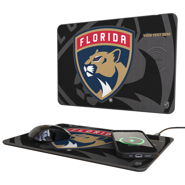 Florida Panthers Personalized Tilt 15-Watt Wireless Charger and Mouse Pad