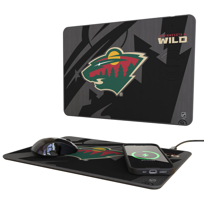 Minnesota Wild Monocolor Tilt 15-Watt Wireless Charger and Mouse Pad