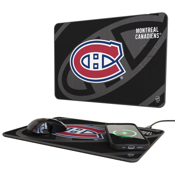 Montreal Canadiens Monocolor Tilt 15-Watt Wireless Charger and Mouse Pad