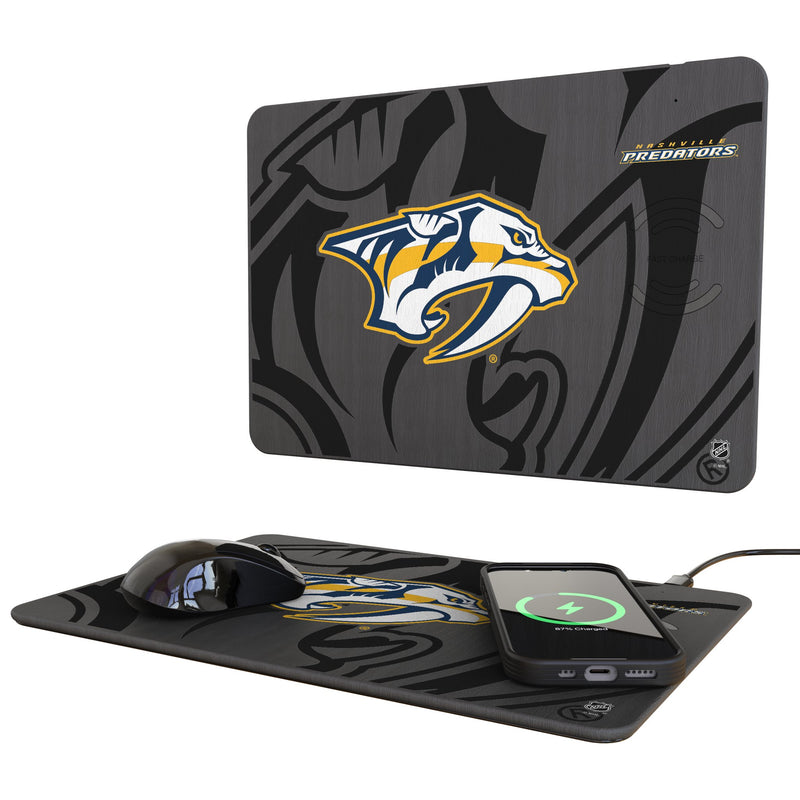 Nashville Predators Monocolor Tilt 15-Watt Wireless Charger and Mouse Pad