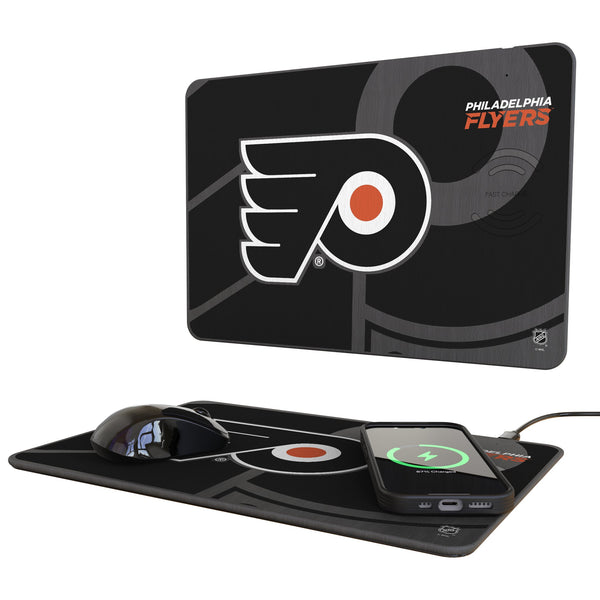 Philadelphia Flyers Monocolor Tilt 15-Watt Wireless Charger and Mouse Pad
