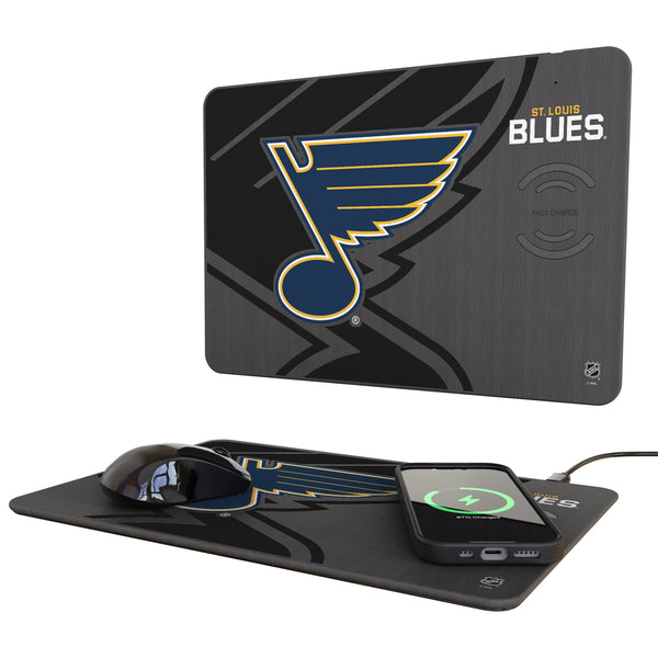St. Louis Blues Monocolor Tilt 15-Watt Wireless Charger and Mouse Pad