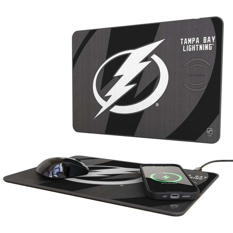 Tampa Bay Lightning Monocolor Tilt 15-Watt Wireless Charger and Mouse Pad