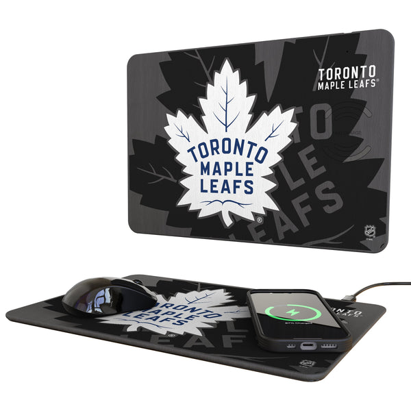 Toronto Maple Leafs Monocolor Tilt 15-Watt Wireless Charger and Mouse Pad