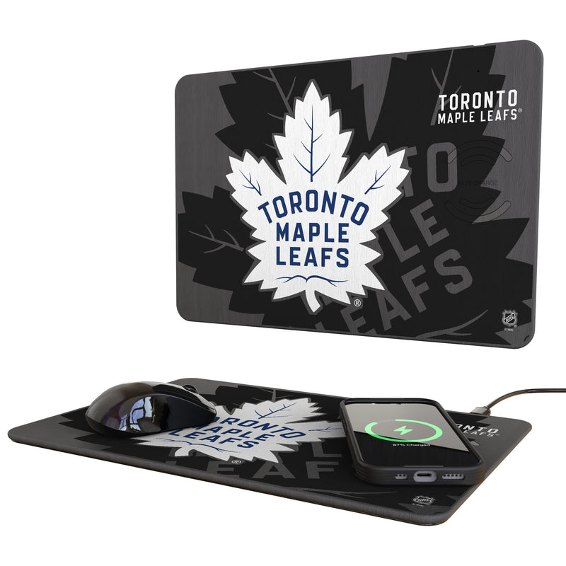 Toronto Maple Leafs Monocolor Tilt 15-Watt Wireless Charger and Mouse Pad