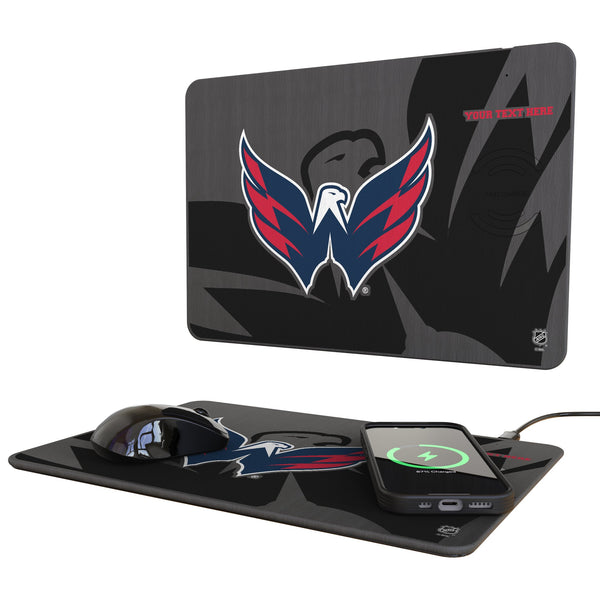 Washington Capitals Personalized Tilt 15-Watt Wireless Charger and Mouse Pad