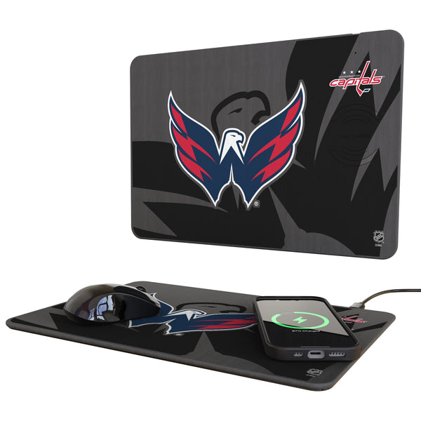 Washington Capitals Monocolor Tilt 15-Watt Wireless Charger and Mouse Pad