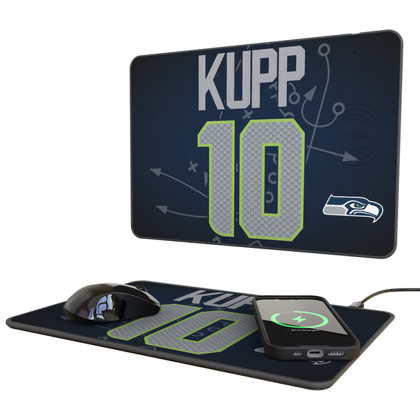 Cooper Kupp Seattle Seahawks 10 Game Tactic 15-Watt Wireless Charger and Mouse Pad
